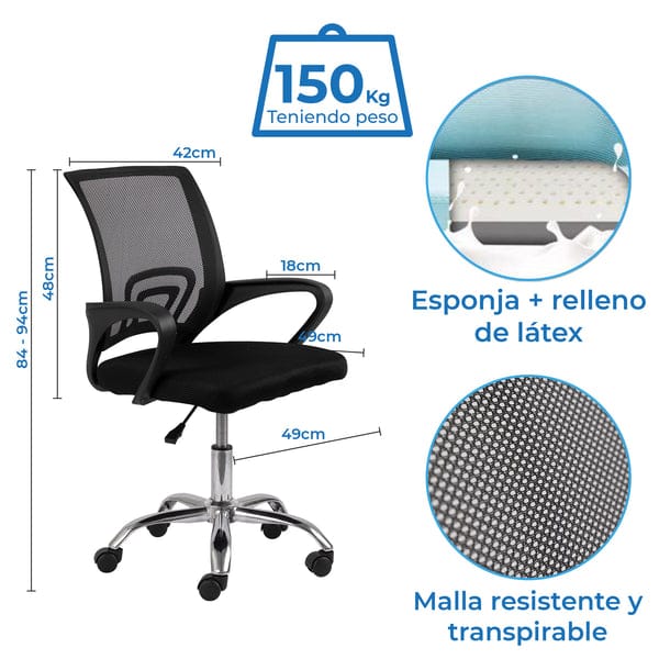 🪑 Silla Giratoria de Oficina – Modelo Ergonómico con Estilo Moderno
📦 Código: 9050