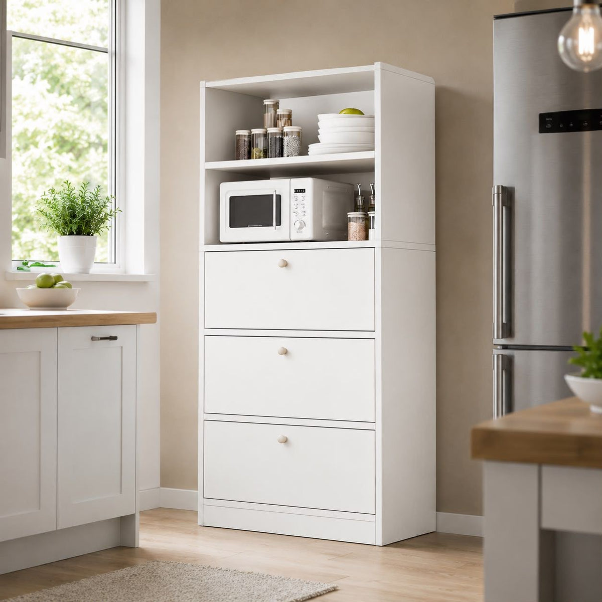 🍽️✨ ORGANIZADOR DE COCINA MULTIFUNCIONAL PARA MICROONDAS Y ALMACENAMIENTO ✨🍽️
🆔 Cod. 283261 BLANCO
💰 RD$4,495
