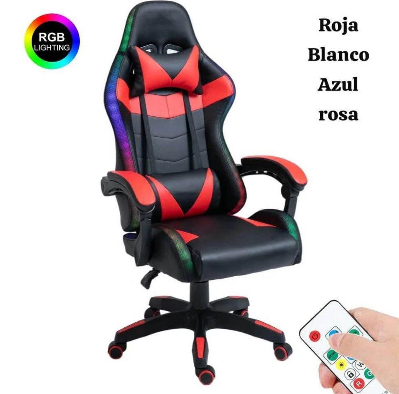 Silla Gammer Con Luz Y Reposa Pies + Bocina Integrada 🔊 y Control