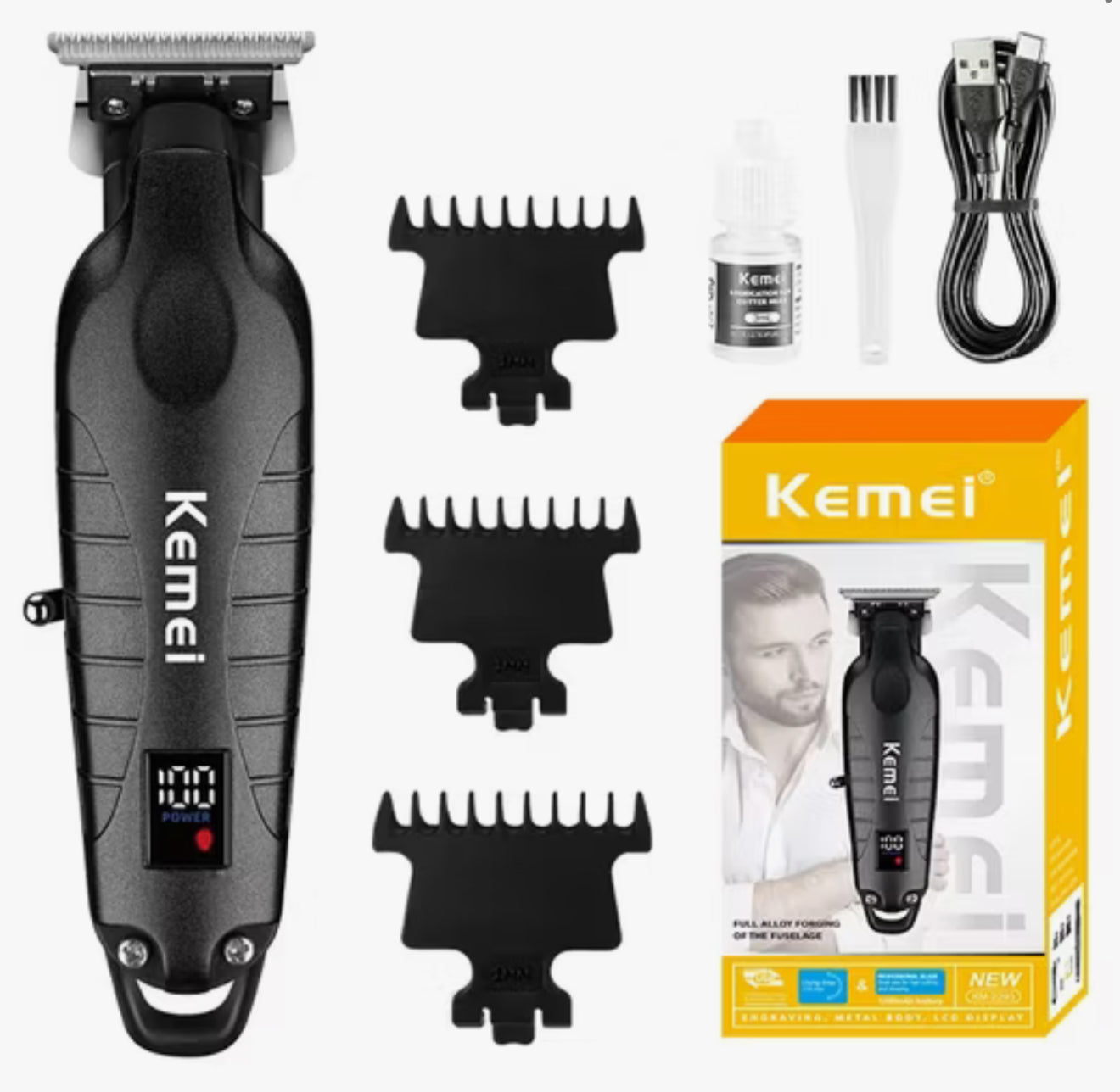 ✂️✨ Kemei KM-2603 – Recortadora Profesional 3 en 1