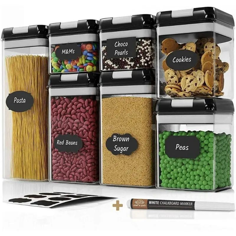 🥳✨ Set de Envases Organizadores Herméticos 7 en 1 ✨🥳
¡Despídete del desorden en tu cocina y mantén tus alimentos siempre frescos! 🥖🍪🍬