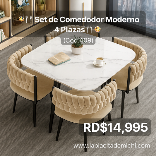 🍽️✨ Set de Comedor Moderno 4 Plazas ✨🍽️ (Cod.409)