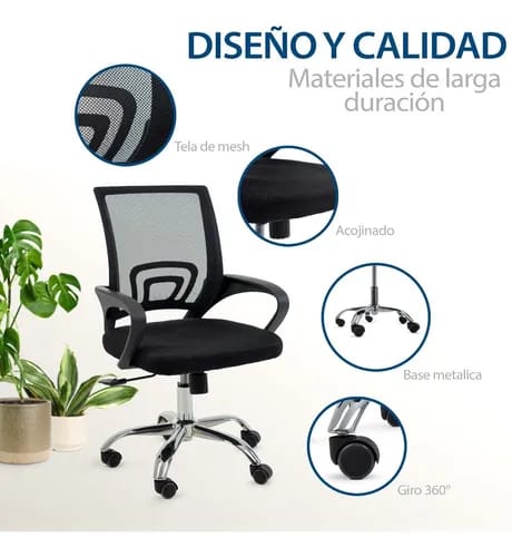 🪑 Silla Giratoria de Oficina – Modelo Ergonómico con Estilo Moderno
📦 Código: 9050