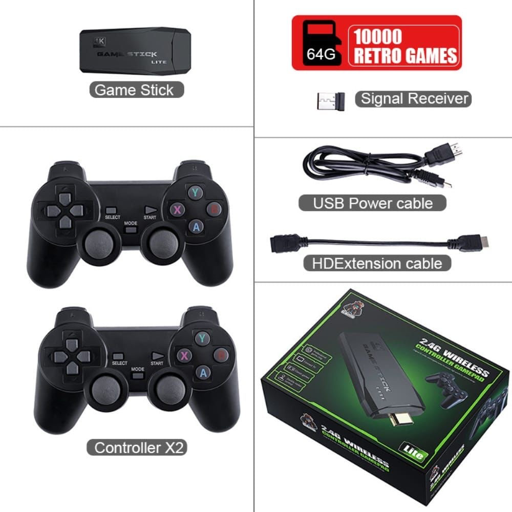 4K Ultra HD Game Stick Lite 2.4G
💰RD$1,995
Consola de Juegos 🎮 4K
Con Salida HDMI y 2 Controles incluye ( 10.000 Juegos Diferentes.)
- 2 Controles (no incluye batería)