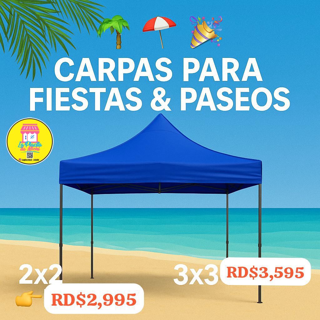 🌤️ Carpa Toldo Plegable Reforzada 2x2m 🔹
💰 RD$2,995
