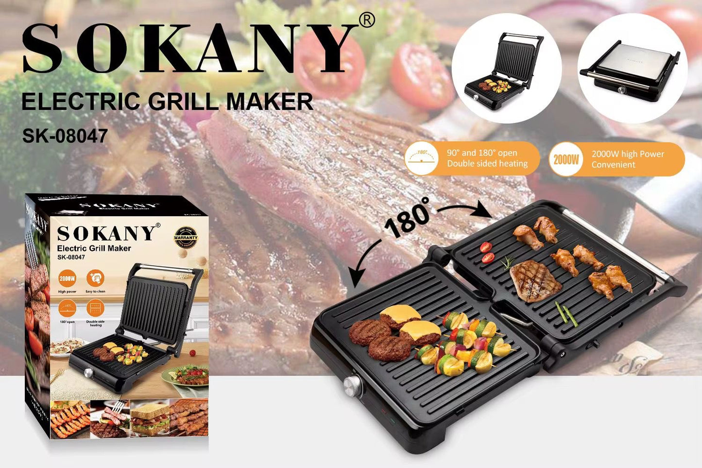 🍞🔥 Máquina de Pan y Tostadora Multiuso
Parrilla Eléctrica 2 en 1 (Cod.sk-08103) (1000w) -110v