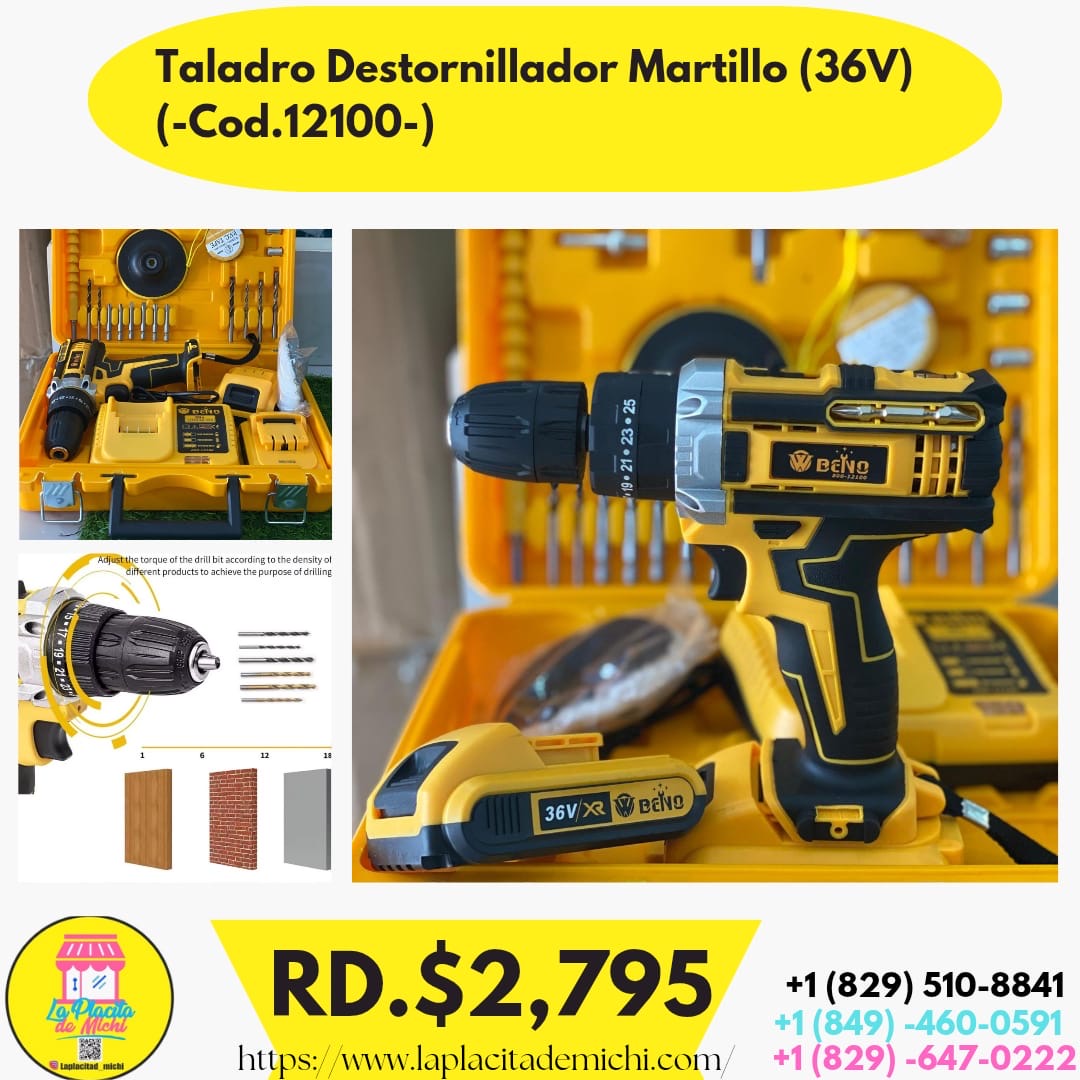 Taladro Destornillador Martillo (36V)
(-Cod.12100-)