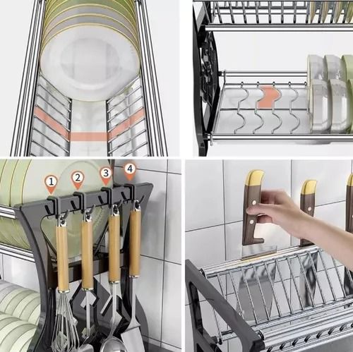 PLATERO ESCURRIDOR Pasta Metal 2 Niveles 2 bandeja 41x28x35cm (Cod.018)