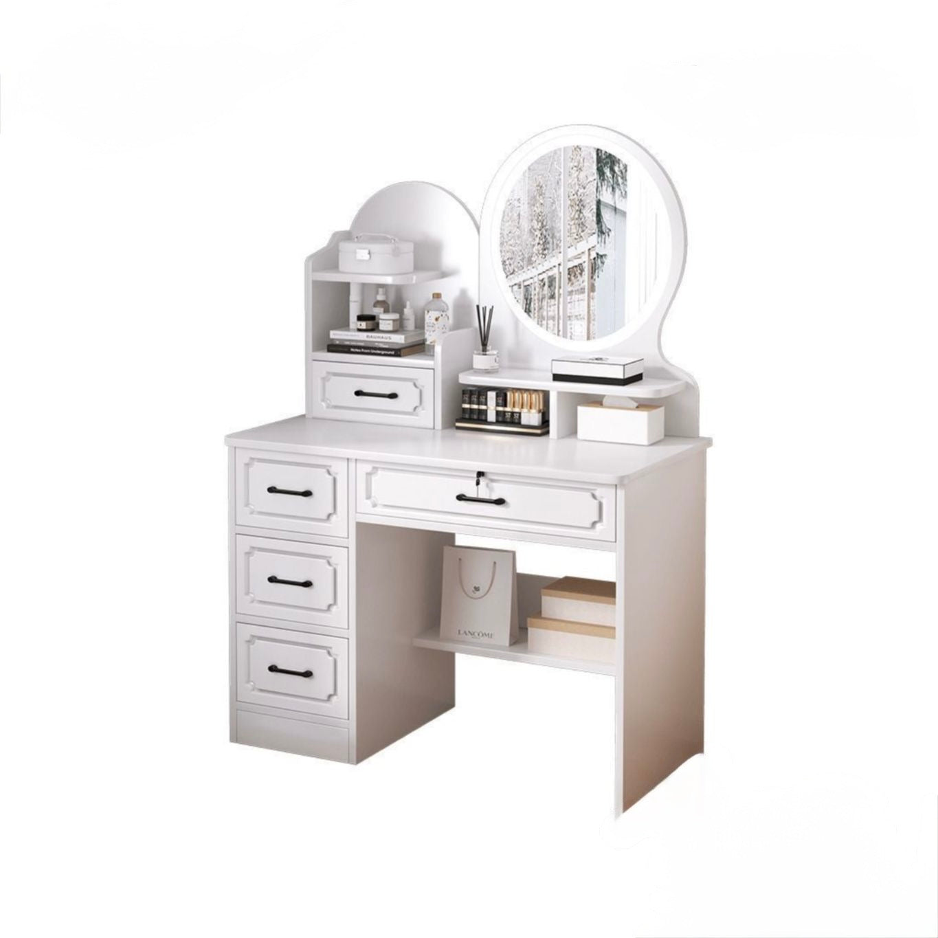 ✨🪞 TOCADOR MODERNO CON ESPEJO REDONDO Y ORGANIZADOR INTEGRADO ✨🪞
🆔 (Cod. 25120-1)
💰RD$5,995
📏 Medidas: 128 x 80 x 40 cm