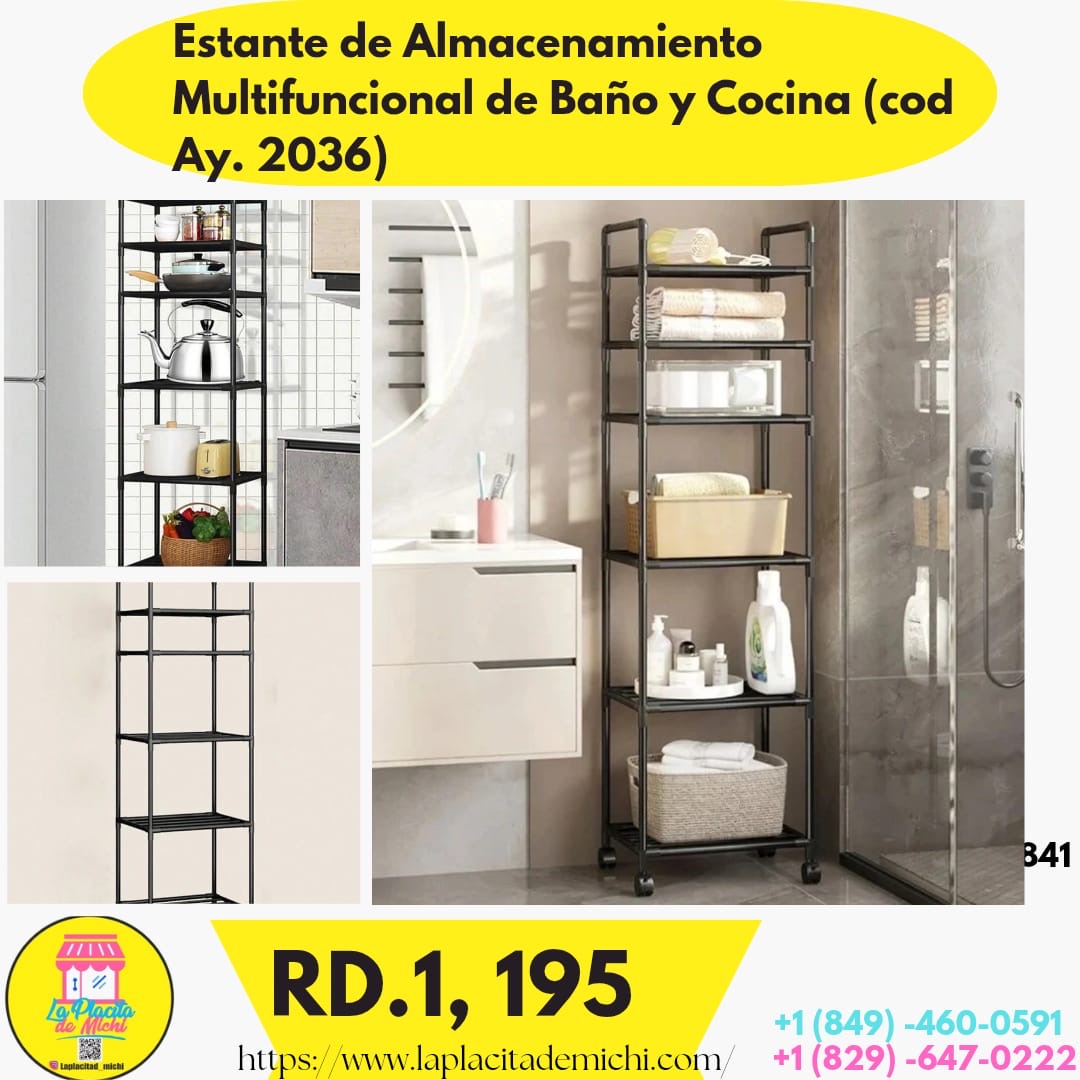 Estante de Almacenamiento Multifuncional de Baño y Cocina (Cod.Ay.036)