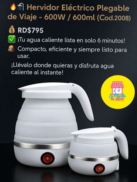 🔥🚿 Hervidor Eléctrico Plegable de Viaje – 600W / 600ml (Cod.2008)