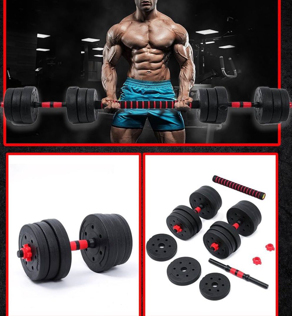 🔥 SET DE MANCUERNAS Y BARRA AJUSTABLE 40 KG – ENTRENAMIENTO REAL EN CASA 🔥
🆔 Cod. YL840
⚖️ Peso total: 40 KG
💰RD$3,995