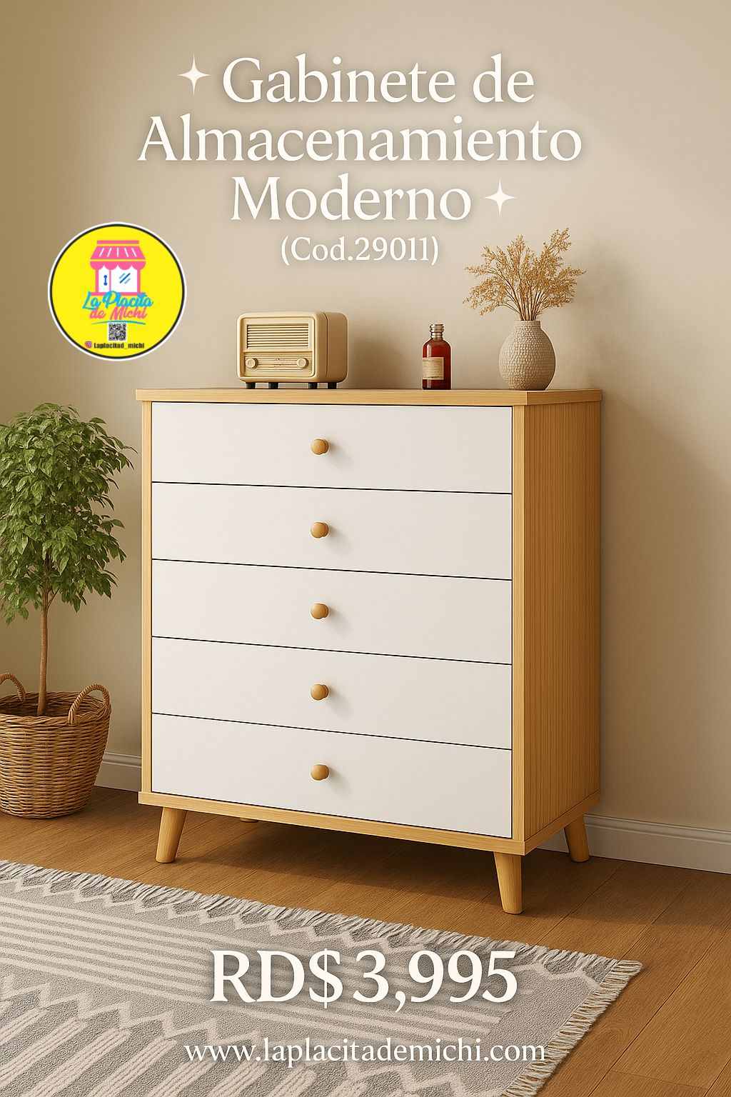 ✨ Gabinete de Almacenamiento Moderno ✨(Cod.29011)