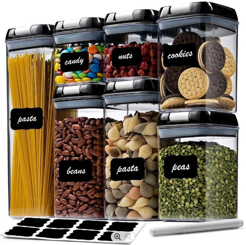 🥳✨ Set de Envases Organizadores Herméticos 7 en 1 ✨🥳
¡Despídete del desorden en tu cocina y mantén tus alimentos siempre frescos! 🥖🍪🍬