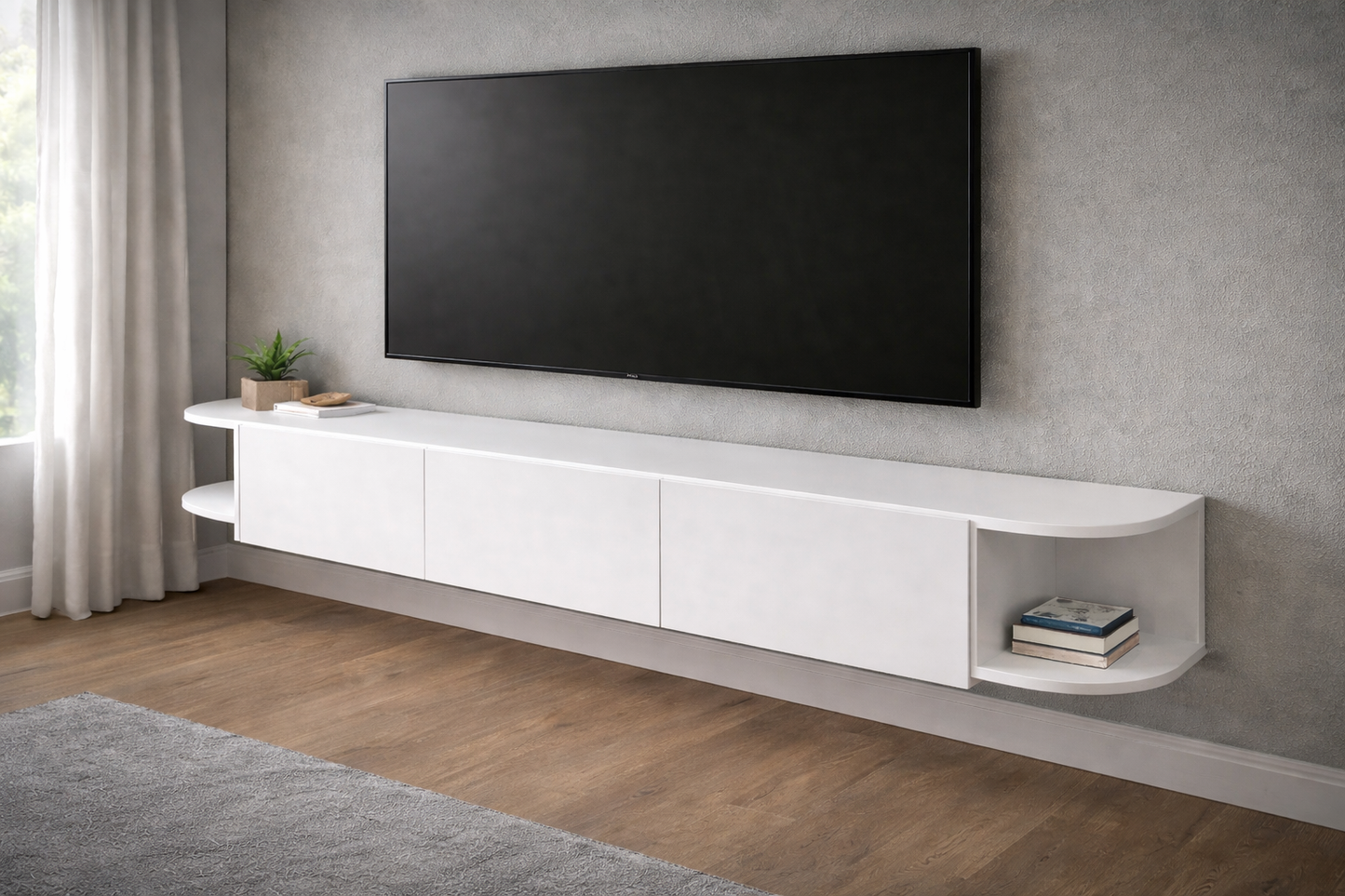🖥️✨ MUEBLE DE TV ARMADO EN HIDRÓFUGO – 3 GAVETAS | 180 CM (BLANCO) ✨🖥️
🆔 Cod. 001
💰 RD$6,995