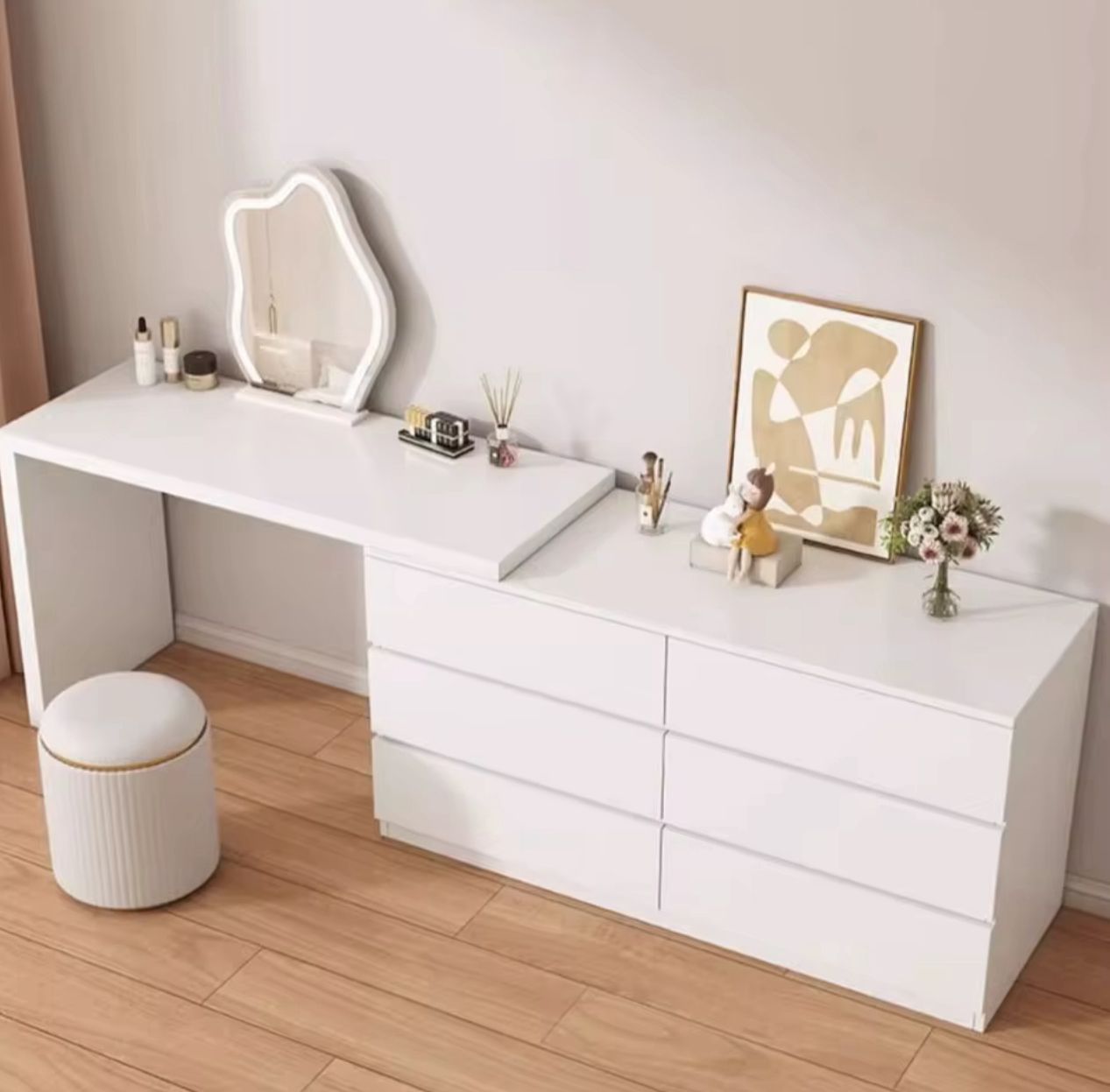 🪞✨ Estante con Tocador Multifuncional 🛋️💄 (Cod.29009-1)