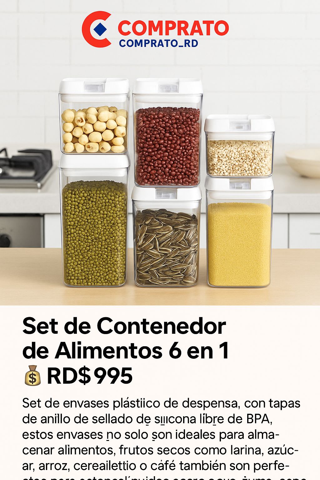 Set de Contenedor de Alimentos 6 en 1