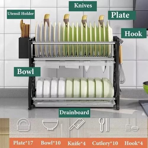 PLATERO ESCURRIDOR Pasta Metal 2 Niveles 2 bandeja 41x28x35cm (Cod.018)