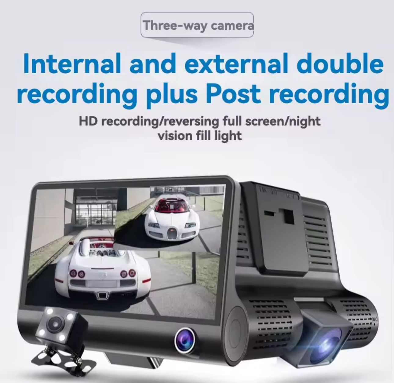 🚘📹 Cámara de Coche de 3 Canales – Seguridad Total 24/7 (Cod.882)