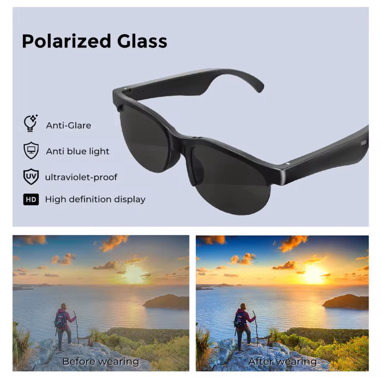 🕶️✨ Gafas Inteligentes con Bluetooth + Traducción en Tiempo Real con IA
(Cod.xg88)