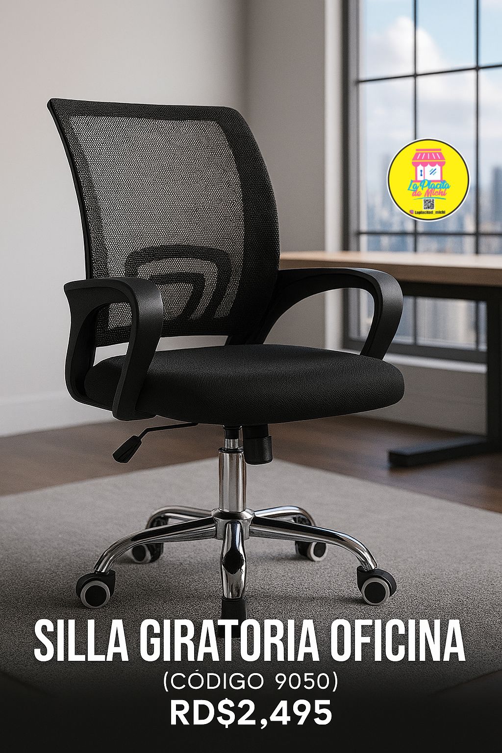 🪑 Silla Giratoria de Oficina – Modelo Ergonómico con Estilo Moderno
📦 Código: 9050