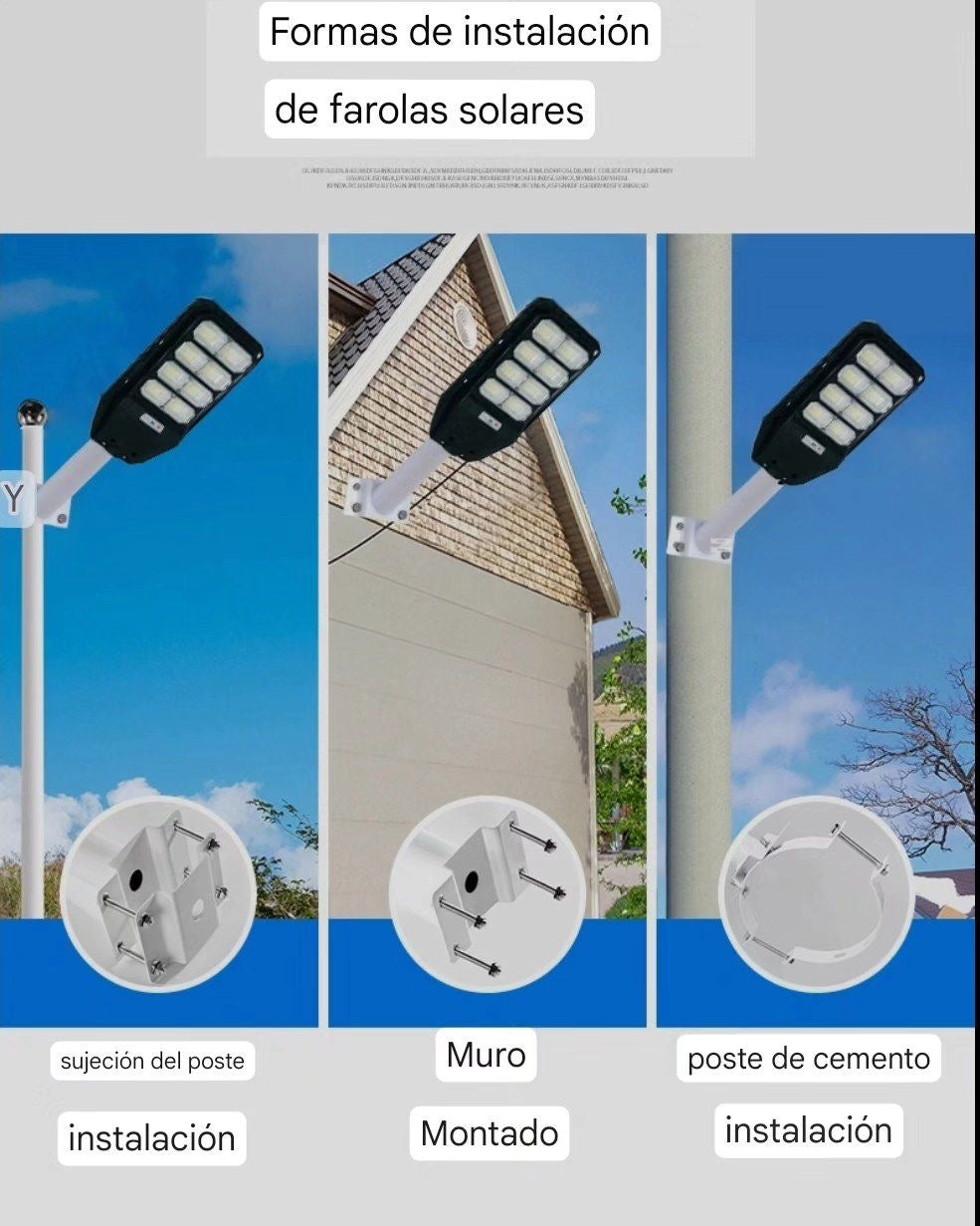 Lámpara Con Panel Solar Integrado (300 Watt) + Palo de Soporte Gratis (Cod.304)