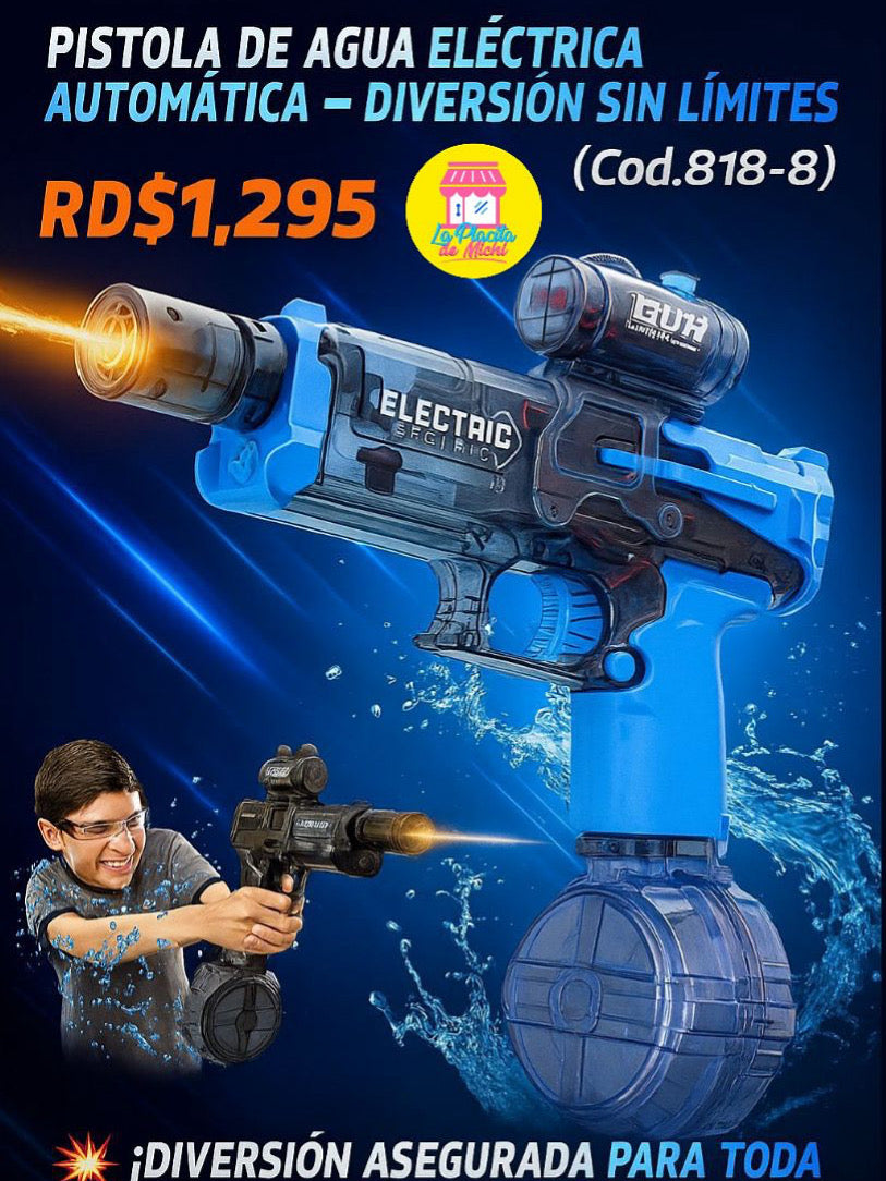 🔫💦 Pistola de Agua Eléctrica Automática – Diversión sin Límites 💦🔫
(Cod.818-8)
💰RD$1,295