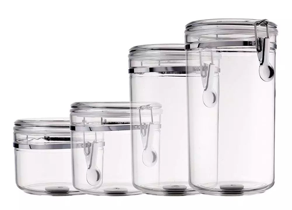✨ Set de Envases Organizadores Herméticos con Cierre Metálico (4 en 1)✨
¡Mantén tu cocina ordenada y tus alimentos siempre frescos! 🌾🍪☕
