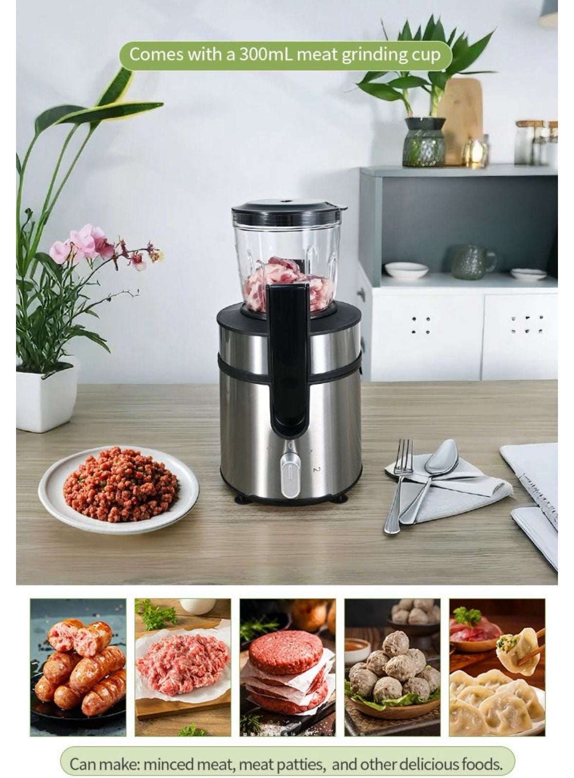 Extractor de Jugos, Licuadora, Molinillo, Moledor de Carnes -850W- (4 en 1) (Cod.808)