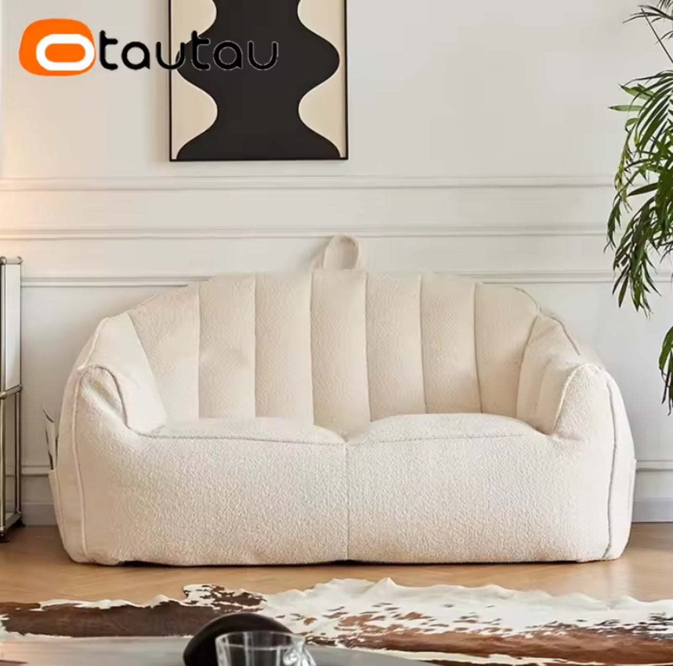 🛋️✨ Sofá Puff 2 Plazas de Algodón y Lino ✨🛋️ (Cod.1-2) (Empacado al Vacío)
(Blanco)