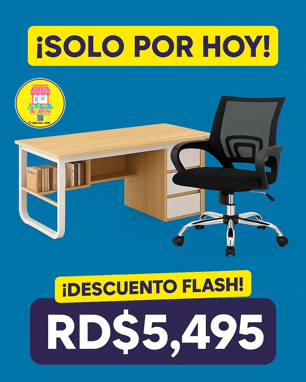 🪑 Combo de Escritorio (0107) + Silla Ejecutiva 9050 (Pocas Unidades)