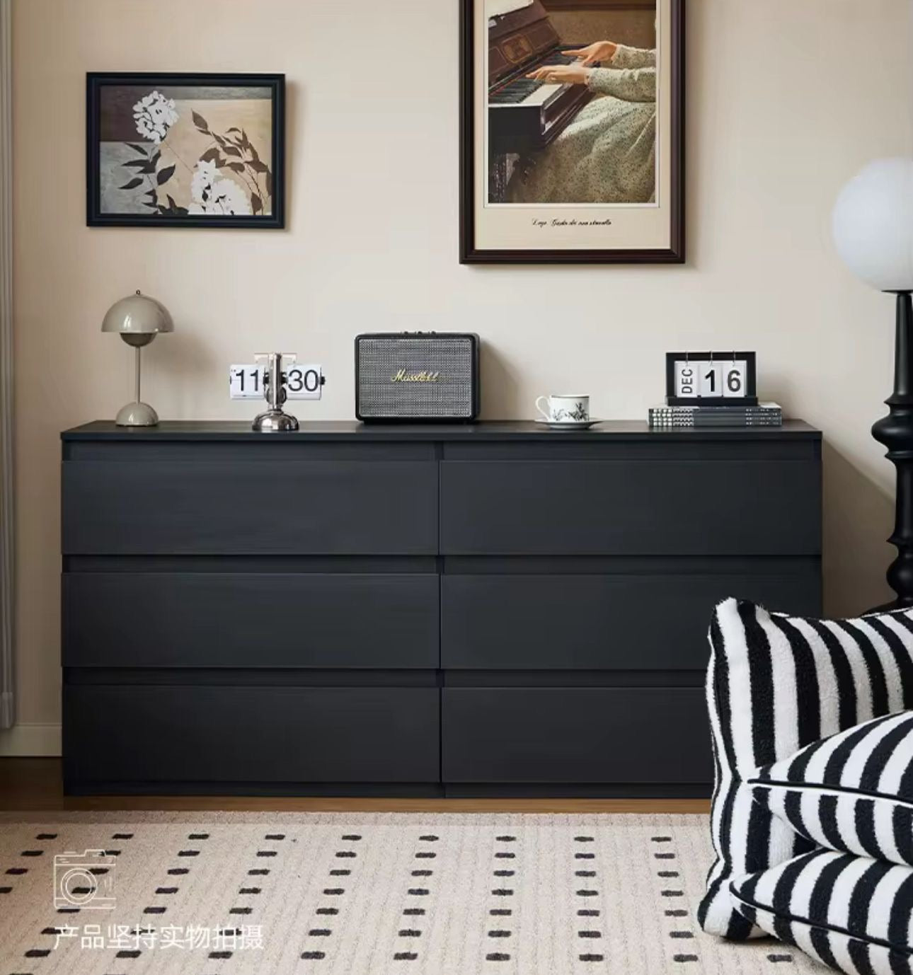 🧺 Armario de Almacenamiento con 6 Cajones Color Negro – Organización Práctica. (Cod. 80025-3)