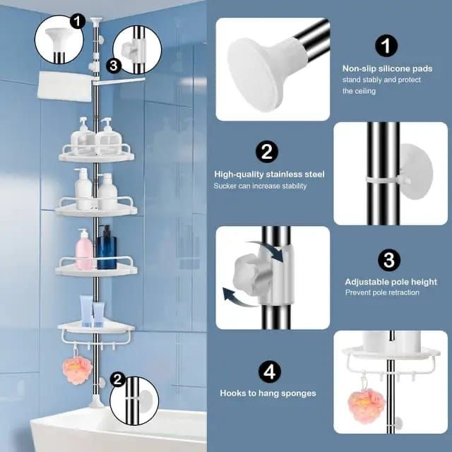 🚿 Organizador Esquinero Extensible para Ducha
✨ (Cod. SH-202)
💰RD$1,295
