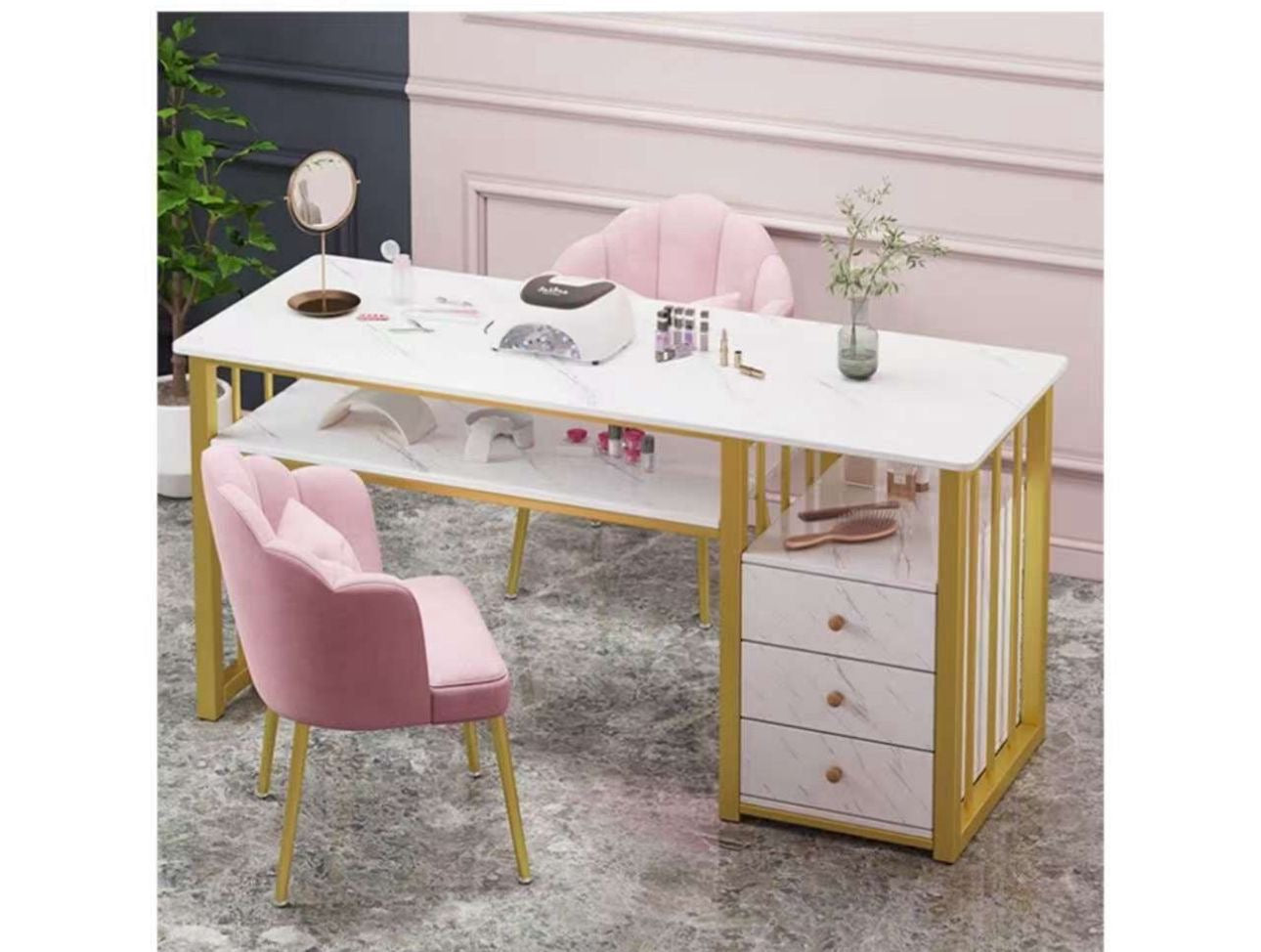 💅✨ Mesa para Manicura con Diseño de Mármol Japonés 🪷💖 (Cod.290001)