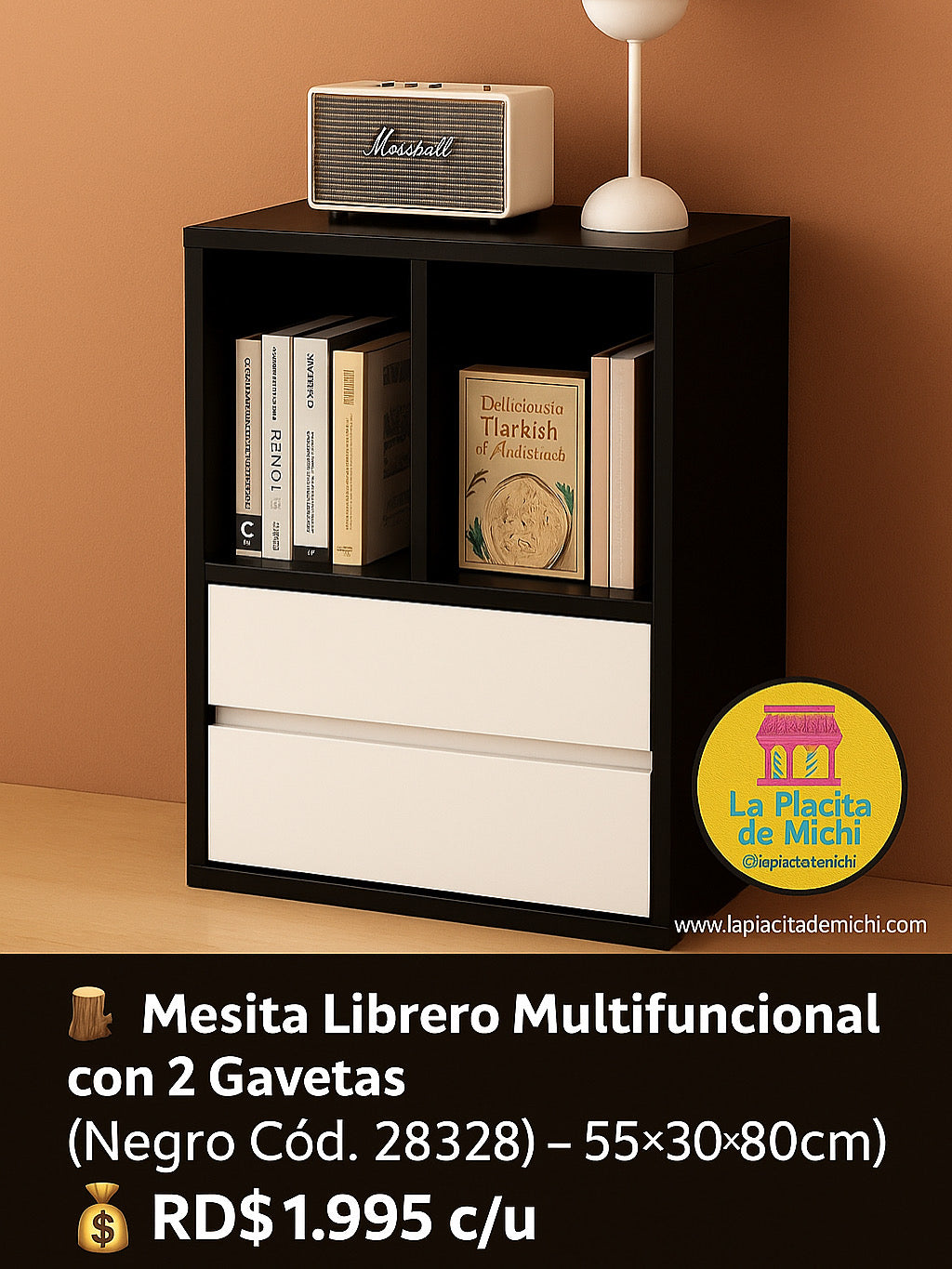 🧺 Combo Gavetero Armario de Almacenamiento con 6 Cajones
(Cod. 80025-1 | Color Blanco )
🪵 Mesita Librero Multifuncional con 2 Gavetas.
(Cod. 283283 | 55×30×80cm | Color Negro)
💰RD$8,995