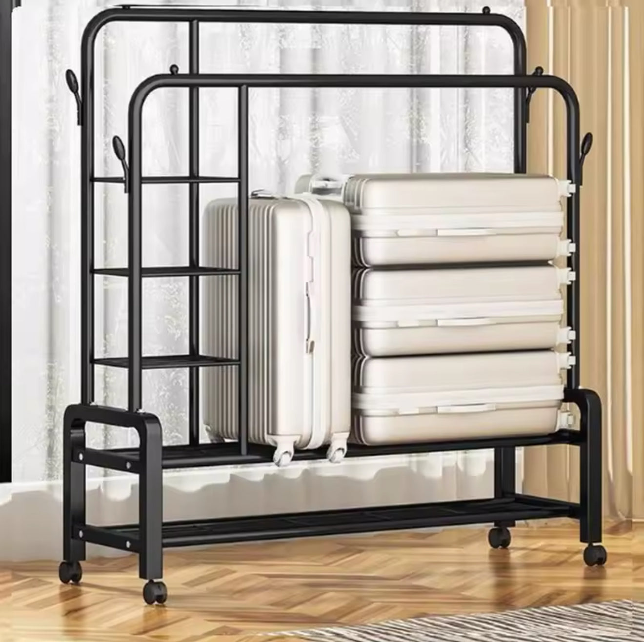 Estante y Perchero Doble (3 en 1) Cod.YP-618