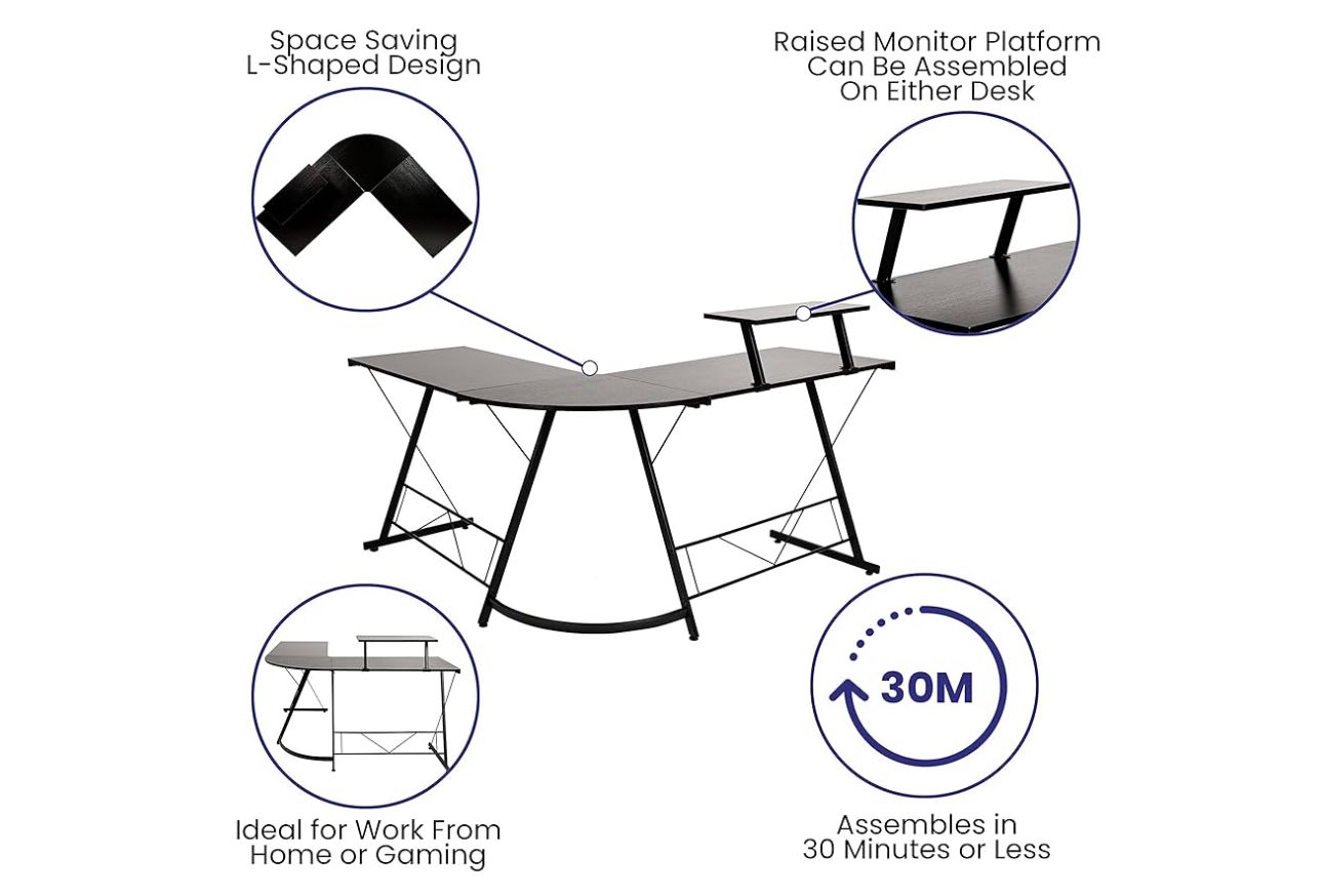 🖥️✨ Escritorio de Computadora en Forma de L (Cod. 88333-2) ✨🖥️
💰 RD$4,295
