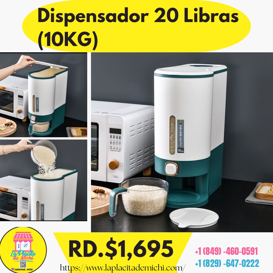 Dispensador de Arroz 20 Libras (10KG)
💰RD$1,695