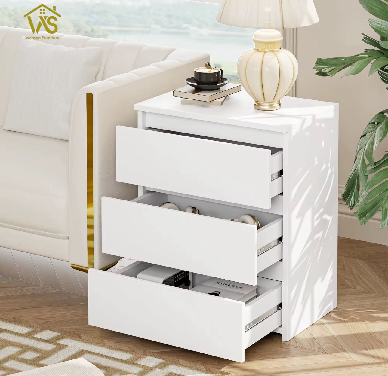 🛏️ Mesita de Noche de Madera Blanca – Elegancia y Funcionalidad en Cada Rincón
(Cod.283275)