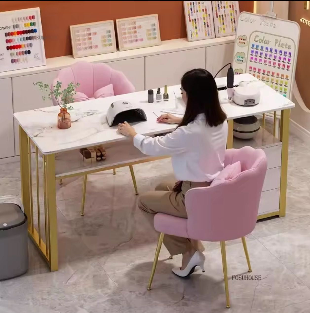 💅✨ Mesa para Manicura con Diseño de Mármol Japonés 🪷💖 (Cod.290001)