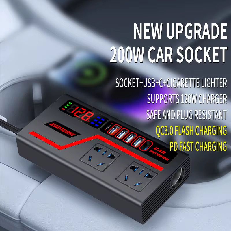 ⚡ Energía donde vayas
🔌 Convertidor de Potencia 200W para Coche (Cod.Hy-0403)