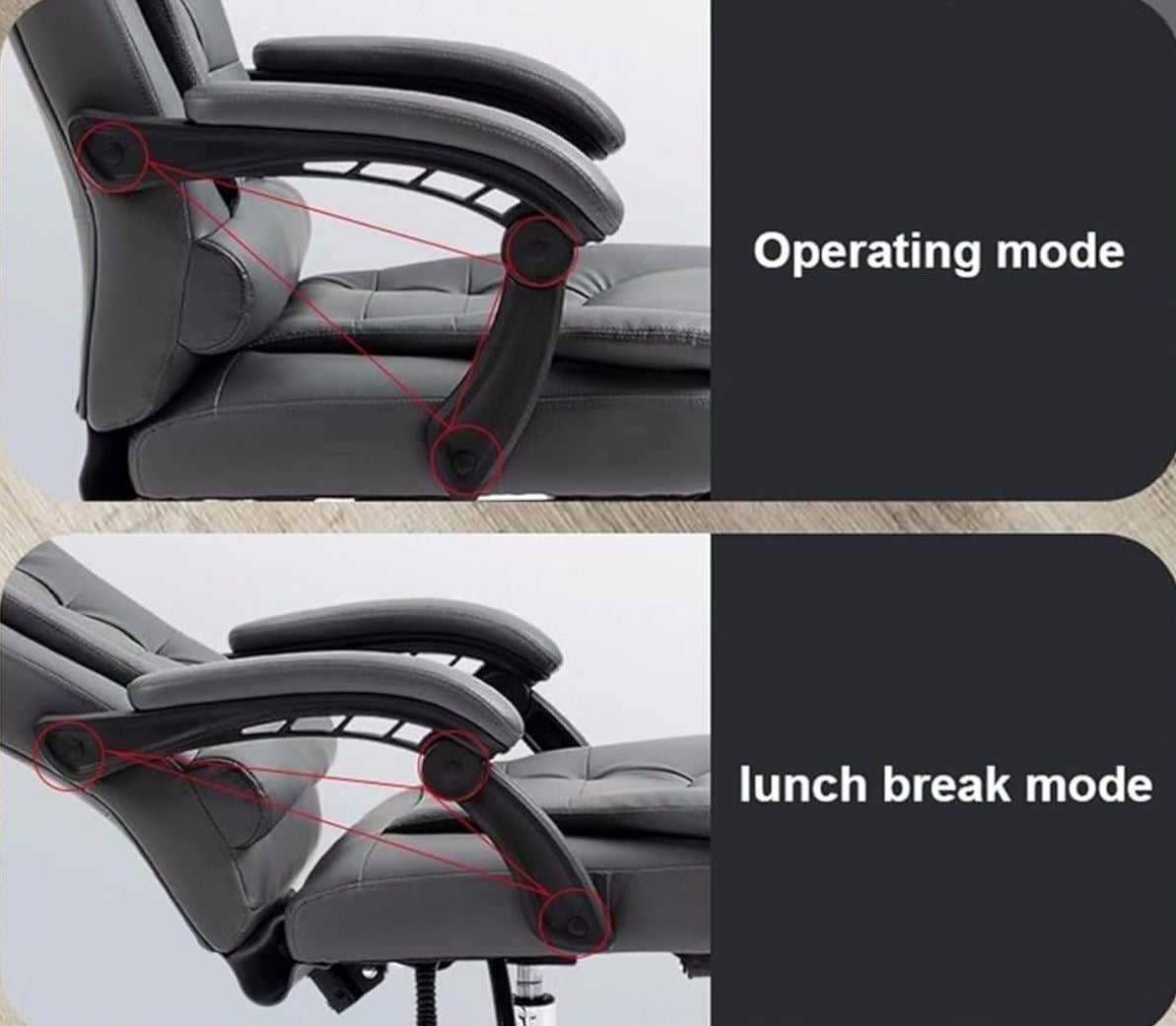 🔘 Silla Ejecutiva con Masajeador y Reposapiés – Color Gris (Cod.V2)
💰 RD$8,995