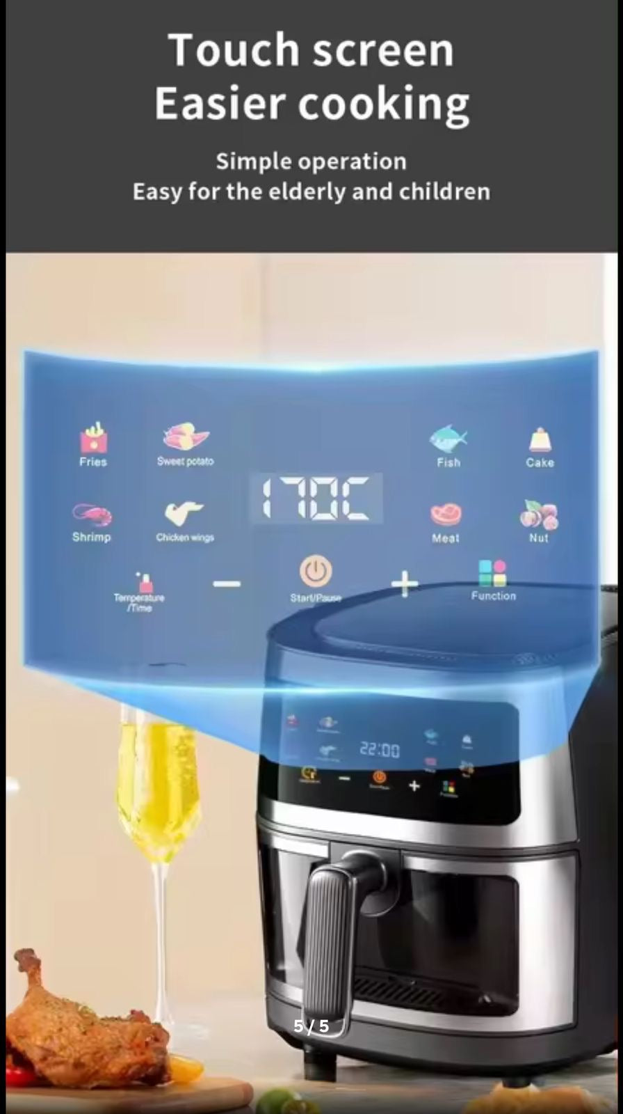 🍟✨ Freidora de Aire Digital (8 Litros) de Alta Capacidad ✨🍟 (Cod.S19)