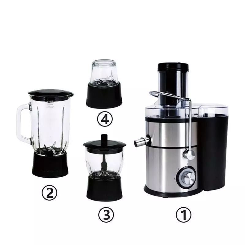 Extractor de Jugos, Licuadora, Molinillo, Moledor de Carnes -850W- (4 en 1) (Cod.808)
