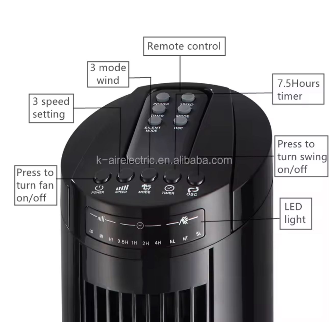 🔥 ¡Refresca tu espacio con estilo! 🔥
🌀 Ventilador de Torre de 29” con Control Remoto (Cod.