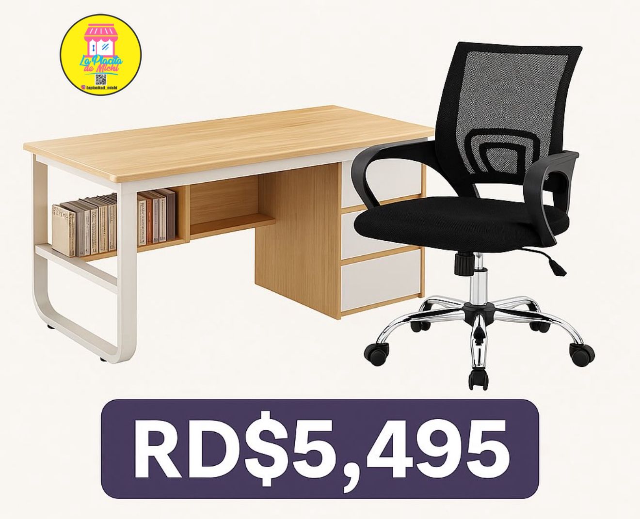 🪑 Combo de Escritorio (0107) + Silla Ejecutiva 9050 (Pocas Unidades)
