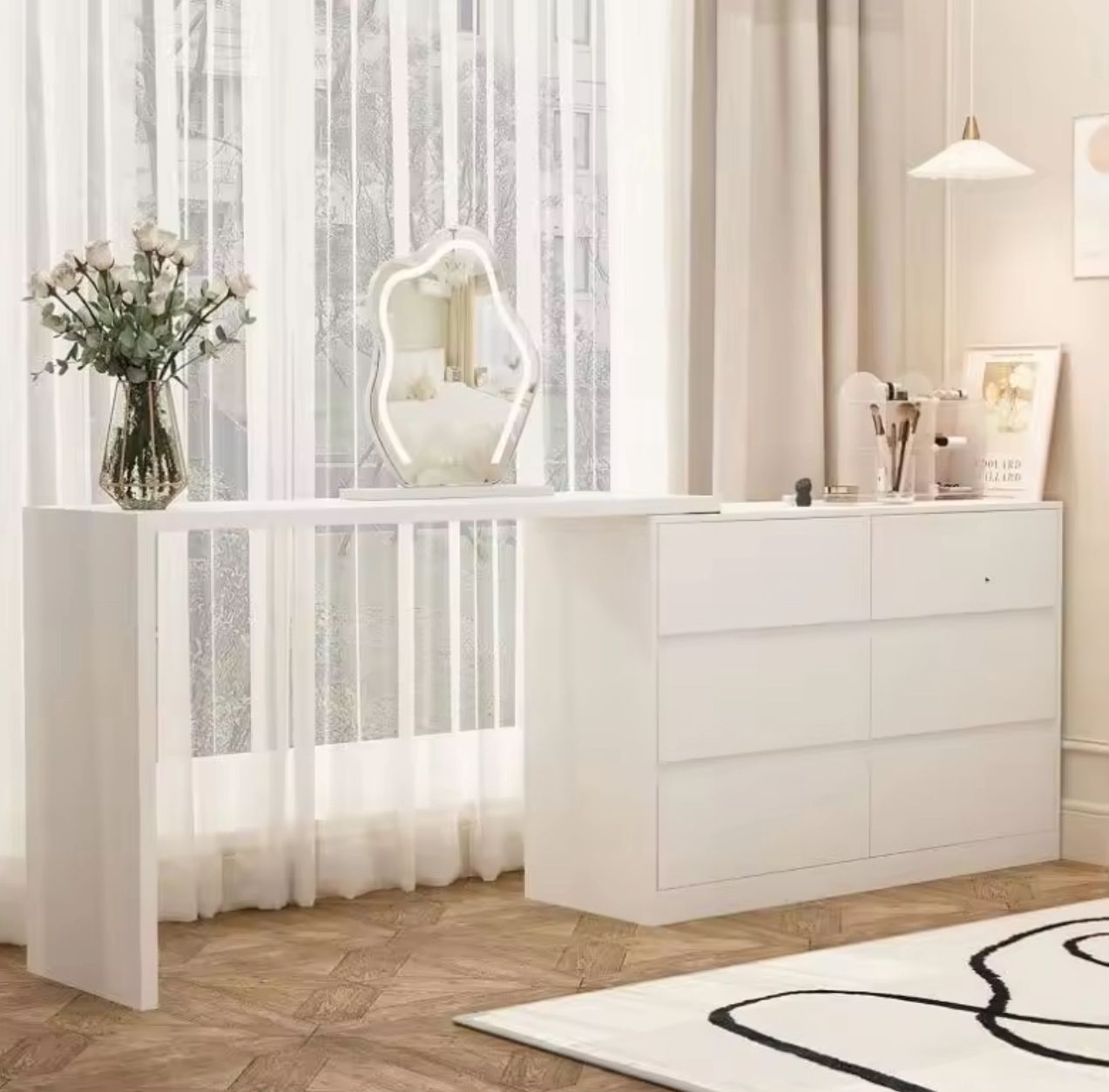 🪞✨ Estante con Tocador Multifuncional 🛋️💄 (Cod.29009-1)