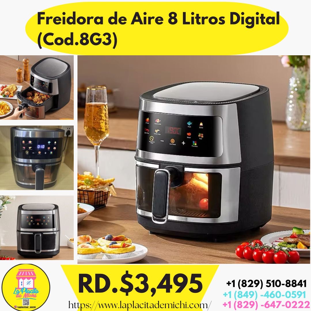 🍟✨ Freidora de Aire Digital (8 Litros) de Alta Capacidad ✨🍟 (Cod.S19)