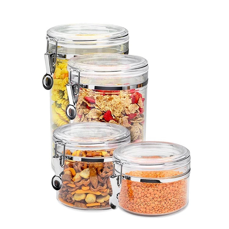✨ Set de Envases Organizadores Herméticos con Cierre Metálico (4 en 1)✨
¡Mantén tu cocina ordenada y tus alimentos siempre frescos! 🌾🍪☕