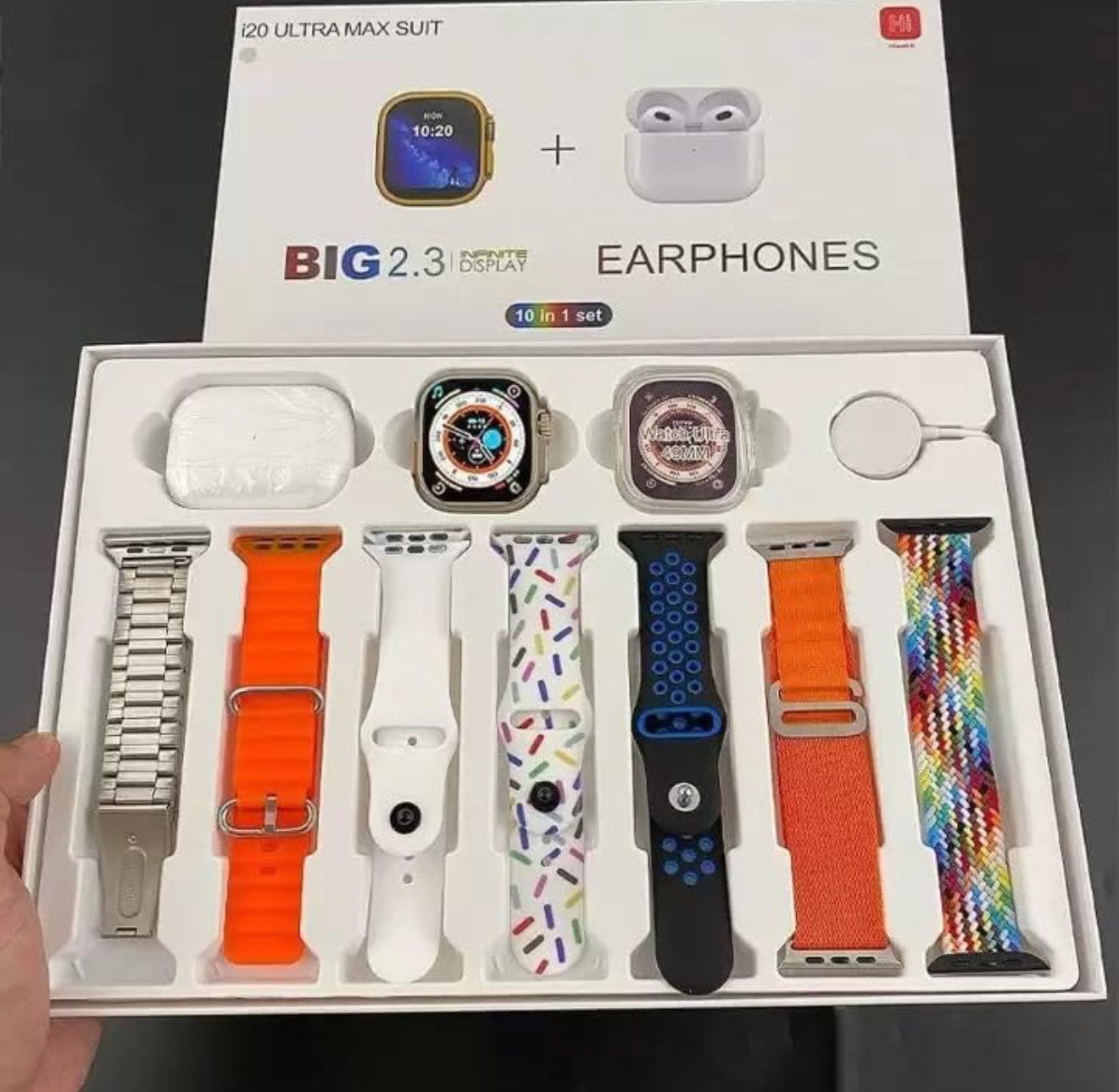 Reloj i20 Ultra + Earphones y 7 correas